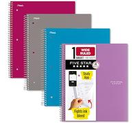 Five Star Cuadernos de rayas anchas, colores de tendencia, paquete de 4 (930105-ECM)