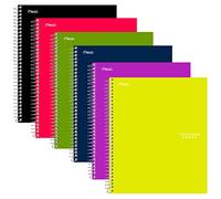Five Star Cuadernos en espiral, 1 materia, papel rayado ancho, 100 hojas, 10-1/2 x 8 pulgadas, nuevos colores surtidos, paquete de 6