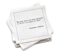 Five Star Napkins Servilletas de cóctel blancas - 50 servilletas desechables de algodón de lujo con citas - 4.5 x 4.5 pulgadas para bares en casa, noches de juegos, bebidas, cumpleaños, bodas y