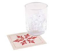 Five Star Napkins Servilletas de cóctel de Navidad con diseño de copo de nieve, lino natural, 4.5 x 4.5 pulgadas, un solo uso, fiestas, eventos, vacaciones (50 unidades)