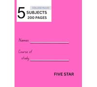 Five star notebook, 5 subjects, college ruled paper, 8.5 x 11 inches, 200 sheets.