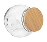 Five - Tarro para caramelos de cristal, tapa de madera, 0,65 l
