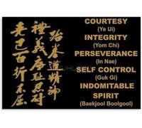 Five Tenets of Taekwondo Bilingual Poster | Learn Korean martial arts values daily(Magnetic,12x18inch(30x45cm))