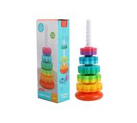 Five Wheel Rotating Tower Rainbow Rotating Tower Toy Rotating Le Folding Le Children's Early Education Puzzle Ring Toy fast