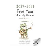 Five Year Monthly Planner 2027-2031 Small Size: Cozy Watercolor Frog Pocket Calendar Organizer Two Pages Per Month with Holidays | Monthly Planning Journal with Flipbook Animation