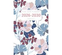 Five Year Planner 2026-2030: 5x8 Monthly Notebook Organizer Small | Hand-Drawn Elegant Floral Design White