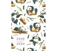 Five Year Planner 2026-2030: 6x9 Monthly Journal Organizer Medium | Cute Relaxing Panda Design White