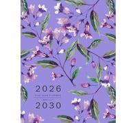 Five Year Planner 2026-2030: 8.5 x 11 Monthly Notebook Organizer Large | Watercolor Weigela Flower Design Blue-Violet