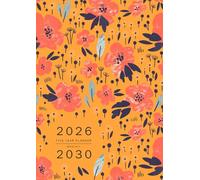 Five Year Planner 2026-2030: A4 Monthly Notebook Organizer Large | Koi Fish and Sakura Flower Design Orange