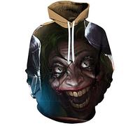 FiveEarl Sudadera con capucha para hombre y mujer, estampado 3D Joker - negro - Medium