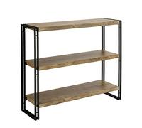 FIVEGIVEN Estantería industrial rústica de 3 niveles con modernos estantes de madera abiertos, roble Sonoma