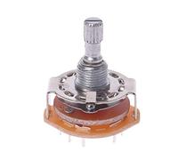 fivekim Montaje en panel de eje 2P5T Selector de interruptor giratorio Banda 2 polos Posición 5 Rs25 Interruptor de banda