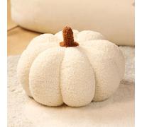 FiveMileBro Halloween Almohada de Calabaza de Peluche, Almohada de Calabaza 3D, Decoración Esencial para Sofá, Cama, Fiestas de Otoño, Thanksgiving y Hogar (30cm/Blanco)