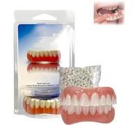 Fivfivgo Soft Denture Reline Kit,Fivfivgo Soft Dentures,Snap on Dentures Silicone Fake Teeth Top Bottom (1 set)