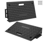 FIVMEN 2 rampas de goma para bordillos, 10 cm de alto, portátiles, con perno de expansión, rampa para silla de ruedas, ayuda para la entrada de la acera, motocicleta o coche