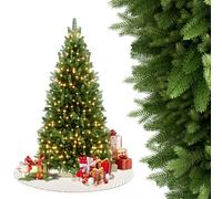 FIVMEN Árbol de Navidad Artificial con Iluminación 150 cm PVC/PE Árbol de Abeto Árbol de Navidad Realista con Base de Madera Árboles de Navidad Christmas Tree Decoración Navideña