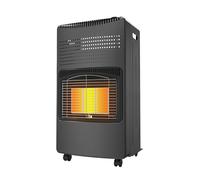 FIVMEN Calefacción de gas para interiores, 4200 W, cerámica, 3 niveles de calor, calentador de gas, calentador de gas, incluye asa, rueda y manguera de gas de hasta 12 kg, color negro