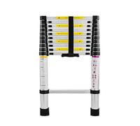 FIVMEN Escalera telescópica extensible de aluminio de 3,2 m, con 11 peldaños, para áticos, almacén, capacidad de carga de 150 kg, color plateado