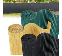 FIVMEN Estera Protectora de PVC 90 x 500 cm para Balcón Valla de Protección con Bridas Protección Visual Protección Contra el Viento sin Taladrar para Terraza de Jardín, Bambú
