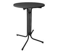 FIVMEN Mesa alta de 80 cm de diámetro, mesa de bistró, mesa de jardín, plegable, redonda, con almohadillas ajustables y patas gruesas, mesa plegable para fiestas al aire libre, hasta 80 kg, color