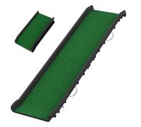 FIVMEN Rampa para perros plegable para coche, escaleras para perros, antideslizante, hasta 90 kg, 156 x 40 cm, rampa para perros, para SUV, grandes animales pequeños, con césped