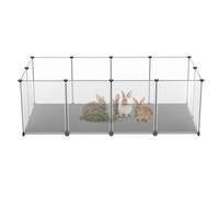 FIVMEN Recinto para animales pequeños, conejos con placas de suelo, 143 x 73 x 46 cm
