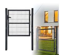 FIVMEN Valla de Doble Malla de Jardín, Puerta de Jardín, Puerta de Metal, Valla de Doble Malla, 100x100cm, Puerta de Valla Antracita, Puerta Doble incl. Cerradura, Manija y Llaves