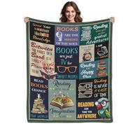Fiwbnasz Manta para Amantes de los Libros, Regalo de Bibliotecario de Lectura de Libros, Manta de 60 x 50 Pulgadas, Regalos de Club de Libros para Amantes de la Lectura, Amantes de los Libros, Regalo