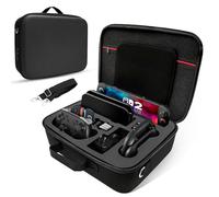 FIWWAT Carrying Case for Nintendo Switch 2, Portable Travel Storage with Game Card Slots, Fit for Switch 2 Console Pro Controller, Dock & Accessories, Waterproof Hard Protective Shell - Black