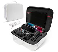 FIWWAT Carrying Case for Nintendo Switch 2, Portable Travel Storage with Game Card Slots, Fit for Switch 2 Console Pro Controller, Dock & Accessories, Waterproof Hard Protective Shell - White