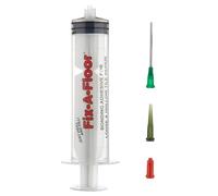 Fix-A-Floor Kit de aplicador de adhesivo de jeringa de 60 ml con aguja plana de acero inoxidable, aplicador de plástico y tapa de sellado - Ideal para áreas con líneas finas de lechada