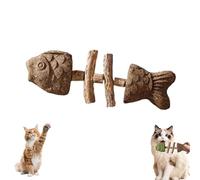 Fix Your Cat’s Dental Health, Natural Fishbone Catnip & Silvervine Chew Toy, Wooden Catnips Teeth Cleaning Stick, Interactive Kitten Chew Playthings, for Cats Teeth Cleaning (Insect Gall Fruit,1pcs)