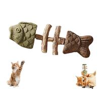 Fix Your Cat’s Dental Health, Natural Fishbone Catnip & Silvervine Chew Toy, Wooden Catnips Teeth Cleaning Stick, Interactive Kitten Chew Playthings, for Cats Teeth Cleaning (Mixed Flavors,1pcs)