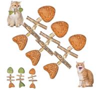 Fix Your Cat's Dental Health, creativo juguete de hueso de pescado para gatos, 3 piezas de madera de hierba gatera, juguete dental natural para gatos, herramienta duradera para el cuidado de dientes