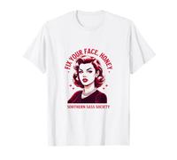 Fix Your Face Miel, Southern SASS Society, diseño Retro Camiseta