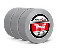 FIXCHORD 3 Rollos Cinta adhesiva de tela, 50mm×50m Gaffer Tape Impermeable, Cinta Adhesiva extrafuerte, Cinta Multiusos Versátil para Reparar, Reforzar, Agrupar, Sellar, Interior/Exterior, Plata