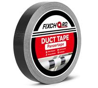 FIXCHORD Cinta adhesiva de tela, 25mm×50m Gaffer Tape Impermeable, Cinta Adhesiva extrafuerte, Cinta Multiusos Versátil para Reparar, Reforzar, Agrupar, Sellar, Interior/Exterior, Negro