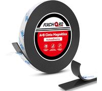 FIXCHORD Cinta Magnética Autoadhesiva, Cinta magnética fuerte, Cinta Magnética Adhesiva para Mosquiteras, Cortinas, DIY y Más, Tiras Magnéticas 6m*15mm