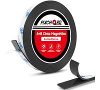 FIXCHORD Cinta Magnética Autoadhesiva, Cinta magnética fuerte, Cinta Magnética Adhesiva para Mosquiteras, Cortinas, DIY y Más, Tiras Magnéticas 4m*15mm