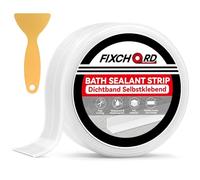 FIXCHORD Cinta Selladora Impermeable, 1 Rollos Cinta Baño Selladora, Transparente Cinta de Sellado Impermeable Autoadhesiva, cinta selladora baño para Bañera, Ventana, Fregadero de Cocina 3.2m*38mm