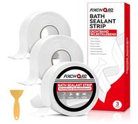 FIXCHORD Cinta Selladora Impermeable, 3 Rollos Cinta Baño Selladora, Blanco Cinta de Sellado Autoadhesivas, cinta selladora baño para Bañera, Puerta, Ventana, Fregadero de Cocina 3.2m*38mm