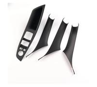FIXCOR Embellecedor para panel manija interior puerta coche, fibra de carbono LHD, pegatinas para interior Serie 5 F10 2011-2017, accesorios (Black Paste 4pcs)