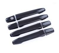 FIXCOR Para Mitsubishi Para Lancer 2008-2020 Patrón Brillante Cubierta Manija Puerta Coche Cromada Pegatina Embellecedora Accesorios Estilo Para Automóviles (Fibra de carbon)