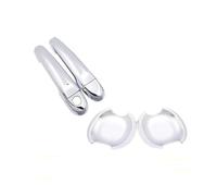 FIXCOR Para Nissan Para Infiniti Para Esq Pegatinas Exteriores Coche Cubierta Manija Puerta Protección Manija Puerta Coche Carbono Cromado 2010 2012~2019(Chrome B No Button)