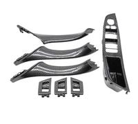 FIXCOR Para Serie 5 F10 F11 F18 523 525 LHD RHD Puerta Interior Automóvil Juego De Molduras De Cubierta Interruptor Ventana Manija Fibra Carbono (RHD 7PCS Set)