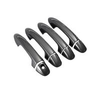 FIXCOR Para Toyota Para Rav4 Xa40 2014-2019 Fibra Carbono Cromado Manija Puerta Coche Cubierta Cuenco Decoración Pegatina Embellecedora Accesorios Estilo (Carbon no sensor)