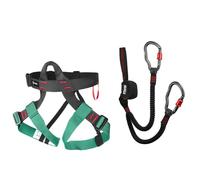 FIXE - Kit Vía Ferrata FLAMENC + Arnés LINUS | Pack de Iniciación con Disipador Compacto y Arnés Ajustable de Talla Única - Mosquetones 7075, Hebillas Rápidas, EN 958 y EN12277