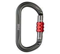 FIXE - Mosquetón Òliba Screw Lock Ovalado de Aluminio para Poleas y Maniobras Técnicas - Cierre de Rosca Hexagonal 13 mm - Alta Resistencia 25 kN - Color Antracita con Rojo