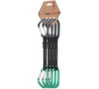 FIXE - Pack 4 Cinta Exprés Puput Wire para Escalada Deportiva y Vías Largas - Ligereza Extrema y Mosquetones Wire - Aluminio 7075 - Poliamida - Color Gris/Verde (18 cm)