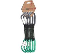 FIXE - Pack 4 Cinta Exprés Puput Wire para Escalada Deportiva y Vías Largas - Ligereza Extrema y Mosquetones Wire - Aluminio 7075 - Poliamida - Color Gris/Verde (12 cm)